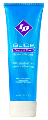 ID Glide Personal Lubricant Travel Size 4oz Compact Bottle for Smooth Intimacy Water Based Lube